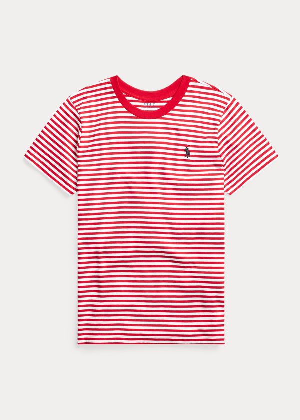 Playeras Polo Ralph Lauren Mujer Rojos / Blancos - Striped Cotton Jersey - GUAEV0958